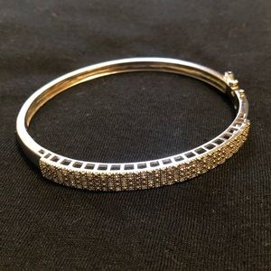 Silver and Diamond Bangle